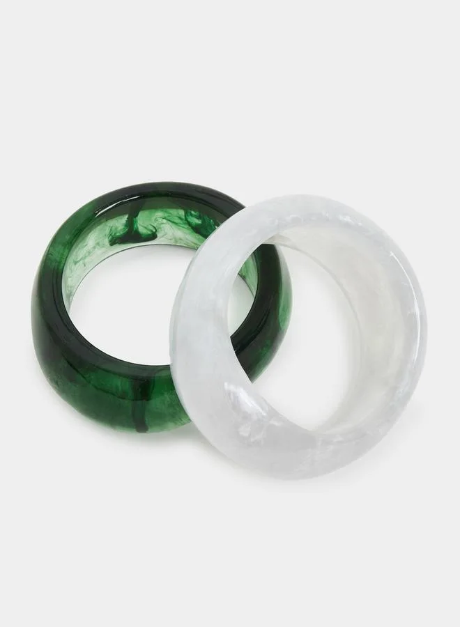 Set Of 2 - Resin Bangle Bracelet